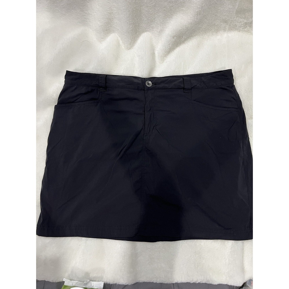 Eddie Bauer Skort Size 14 Women Navy Blue Skirt Zip Pockets Stretch